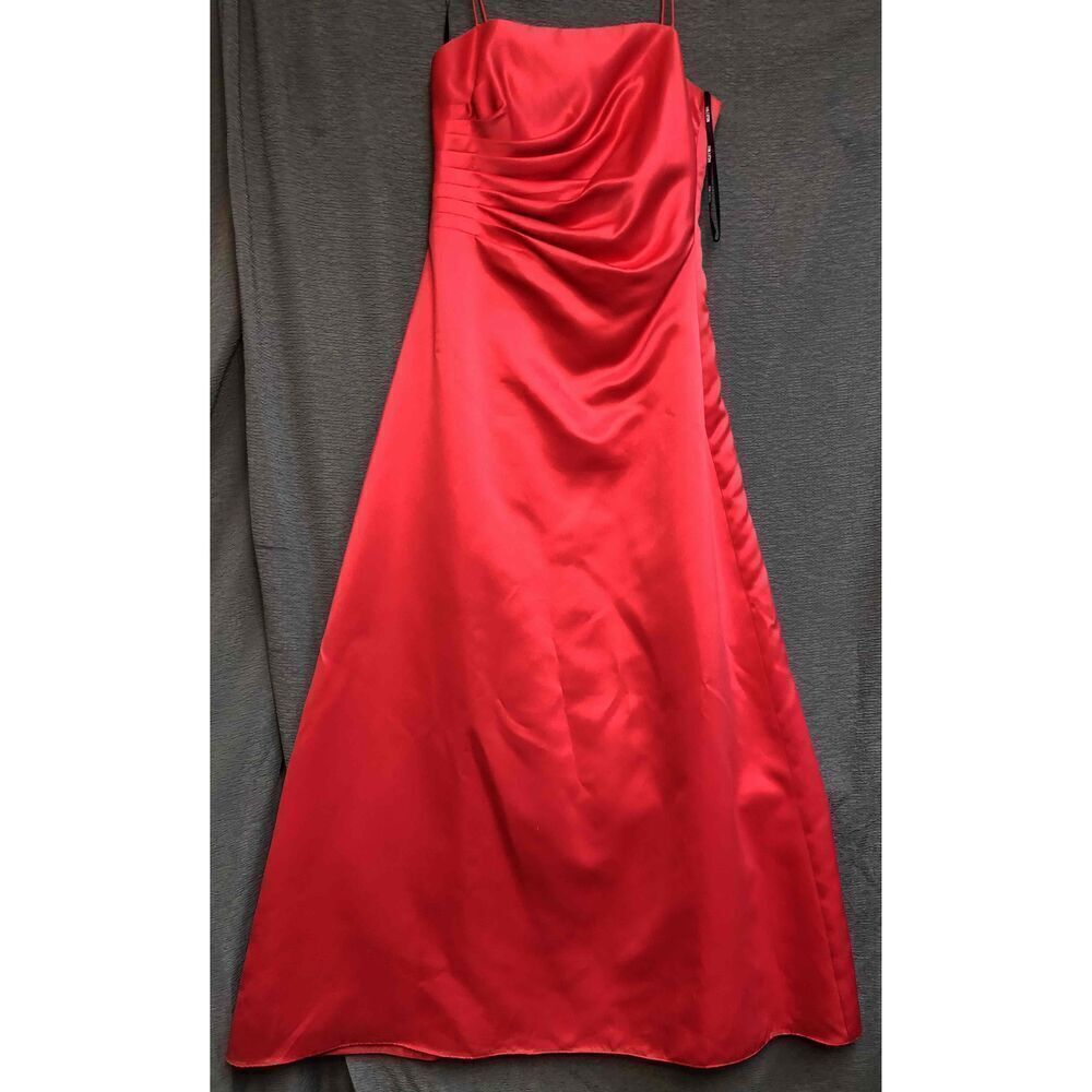 Night Way Collections Orange Red Formal Gown Spaghetti Strap Size 10